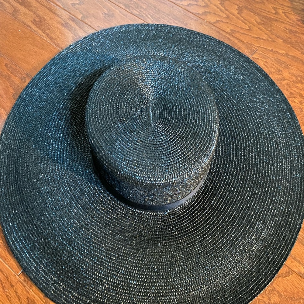 Chanel 2020 straw wide brim hat black NWT - Picture 8 of 13